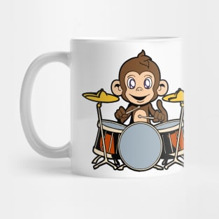 Cartoon monkey playing drums Mug